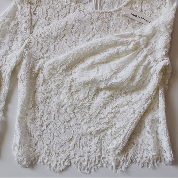 Mustard Seed Bell Crop White Top - Picture 4 of 5